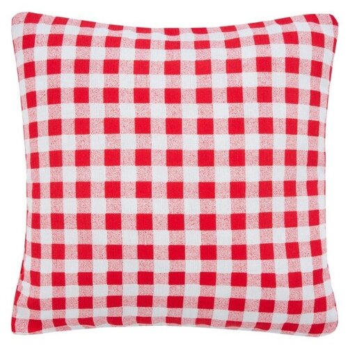 Подушка декоративная Guten Morgen Red check, 40x40 см, клетка/красный