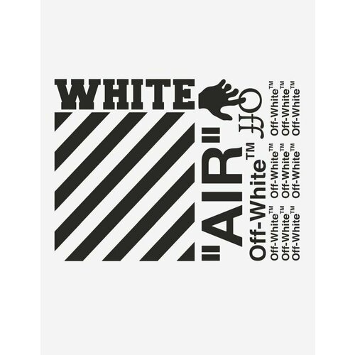 Термотрансфер Tite, термонаклейка на одежду офф-вайт черный мини, Off-white 15х25см