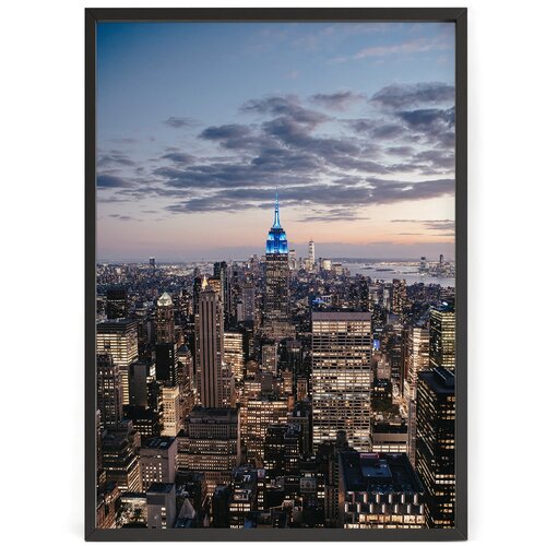 Фото-постер на стену с изображением небоскреба Эмпайр-стейт-билдинг в Нью-Йорке 70 x 50 см в тубусе