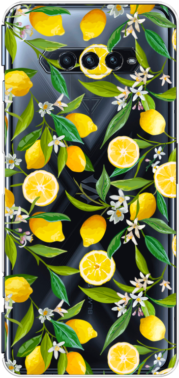 Силиконовый чехол на Xiaomi Black Shark 4S Pro / Сяоми Блэк Шарк 4S Про Сочные лимоны, прозрачный