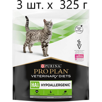 Сухой корм для кошек и котят Purina Pro Plan Veterinary Diets HA St/Ox hypoallergenic, для снижения пищевой непереносимости, 3 шт. х 325 г