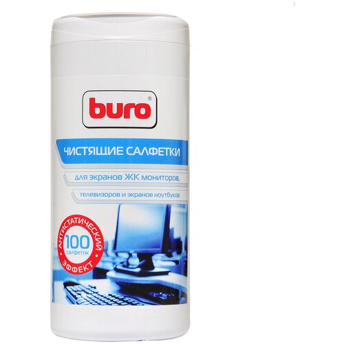 Buro BU-Tscreen влажные салфетки 100 шт. белый туба buro с чистящими салфетками для экранов и оптики 100 шт