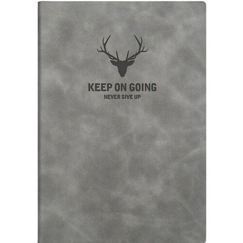 Записная книжка/ежедневник A5 Keep on going в мягкой обложке (в линейку), серый