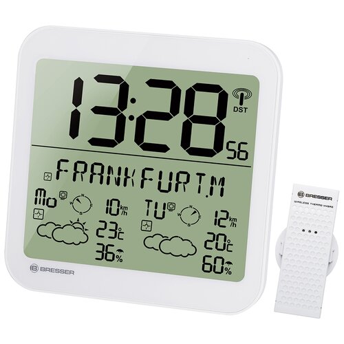 фото Часы настенные bresser mytime meteotime lcd, белые