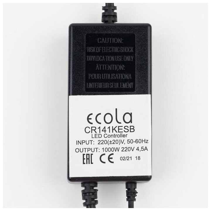 Контроллер для RGB-ленты 220V 14×7мм до 1000Вт с ИК-пультом Ecola CR141KESB