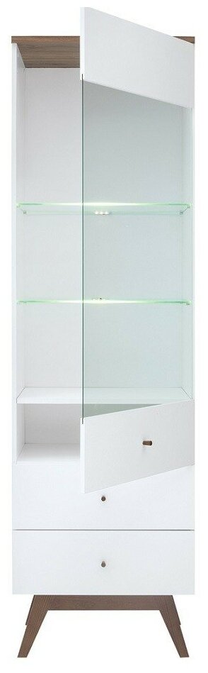 БРВ-Мебель Витрина однодверная с двумя ящиками шириной 60 см Хеда REG 1w2s - фотография № 2