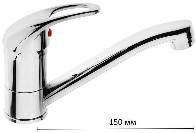 Смеситель для кухни Z50151, однорычаж, картридж 35 мм, излив 15 см, без подводки, хром