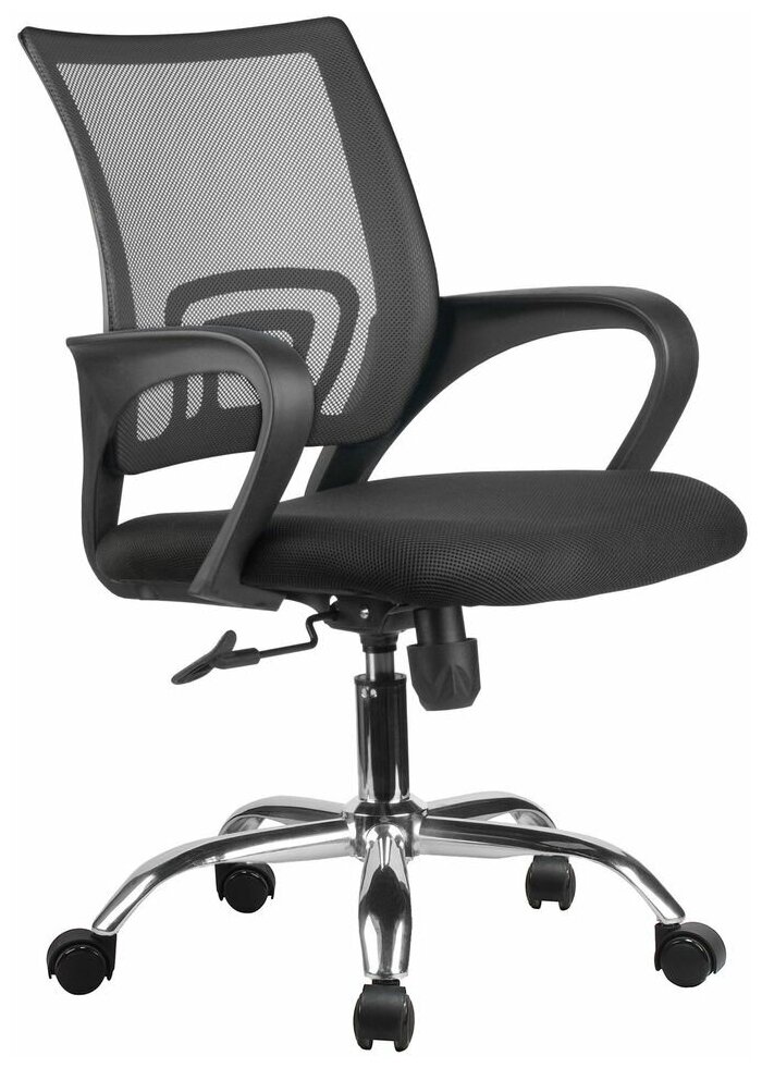 RIVA Chair Кресло RCH 8085JE Чёрная сетка/Хром крестовина УЧ-00000708