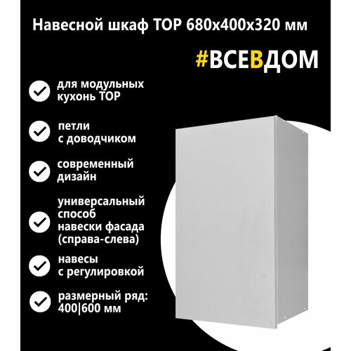 Кухонный настенный модуль с полками ТОР 400 Белый