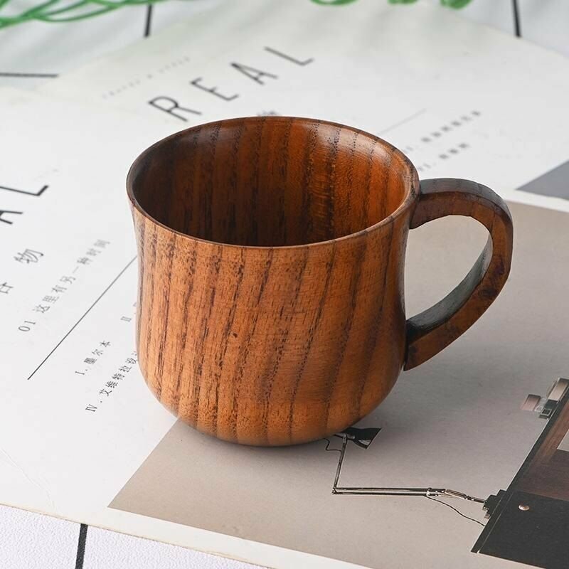 Кружка деревянная чашка кухонная из дерева чайная кофейная чаша с ручкой