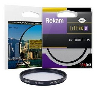Светофильтр ультрафиолетовый Rekam 55-2LC Lite PRO UV с просветляющим покрытием для объектива, 55 мм