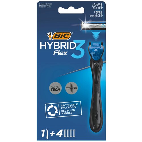 Бритва Bic Flex3 Hybrid 4 кассеты 970₽