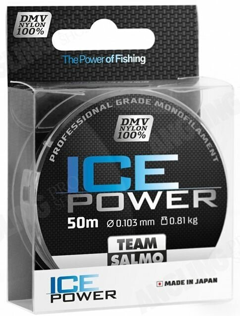 Рыболовная Монофильная леска для зимней рыбалки со льда Team Salmo ICE POWER (Salmo), 50м, 0.103мм