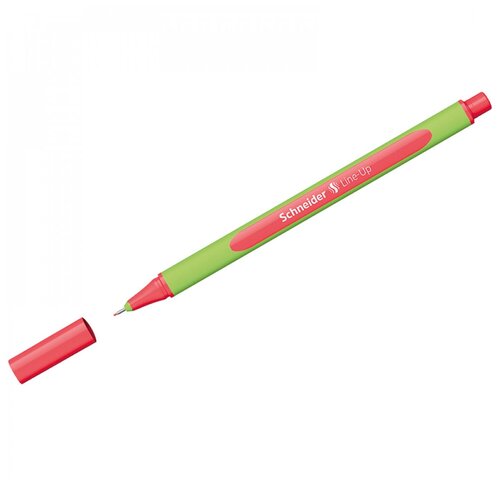 Ручка капиллярная Schneider Line-Up, 0,4 мм, цвет корпуса: салатовый, цвет чернил: неоновый красный, 10 шт