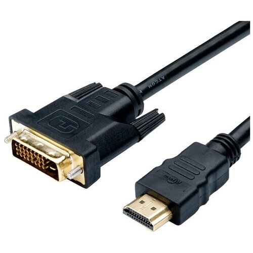 Atcom Кабель-переходник DVI-D Dual Link<->HDMI Atcom AT3808, с ферритовыми кольцами (1.8м) (ret) переходник адаптер atcom dvi d hdmi ат1208 черный