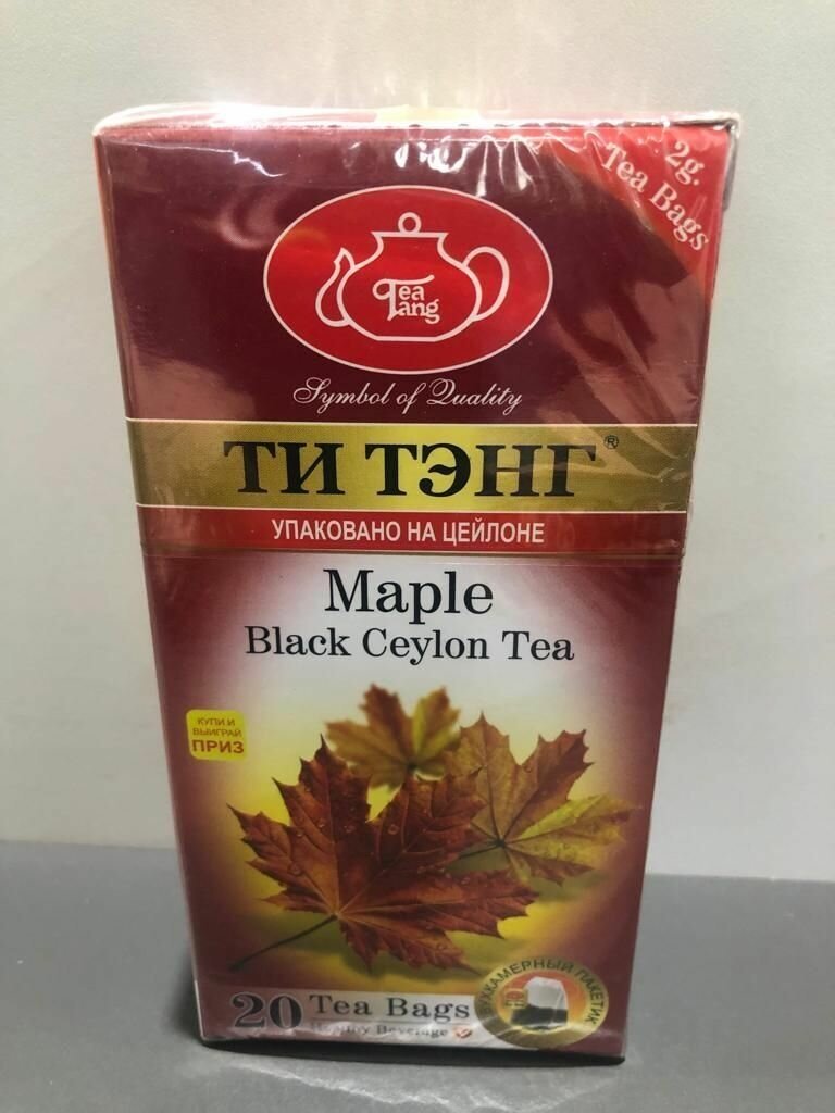 Чай " Черный Кленовый сироп" Ти Тэнг в пакетиках 20 шт.