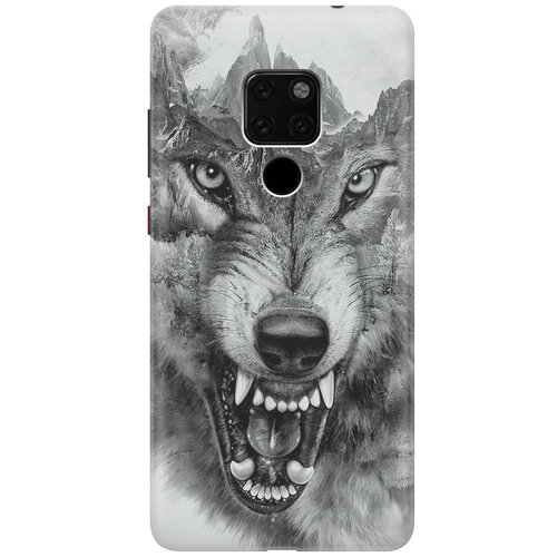 фото Re:paчехол - накладка artcolor для huawei mate 20 с принтом "волк в горах"