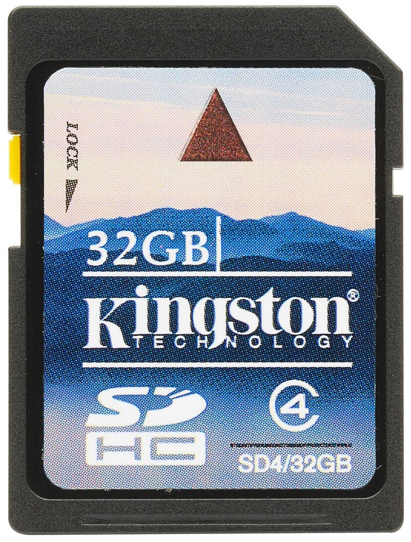 Карта памяти Kingston 32GB SDHC Class 4 Flash Card SD4/32GB