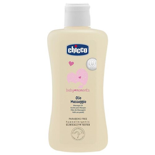 Chicco Масло массажное Baby Moments, 200 мл лосьон chicco baby moments д тела 200 мл