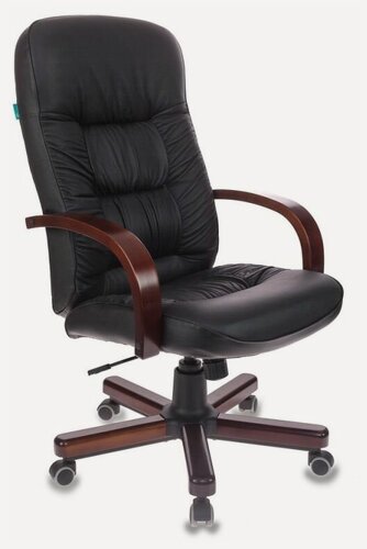 Изображение товара Кресло руководителя Бюрократ T-9908/WALNUT черный кожа крестовина металл