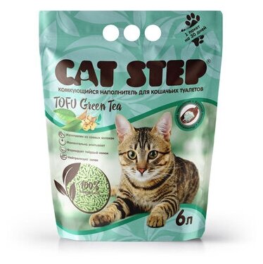 Комкующийся наполнитель Cat Step Tofu Green Tea, 6л, 1 шт.