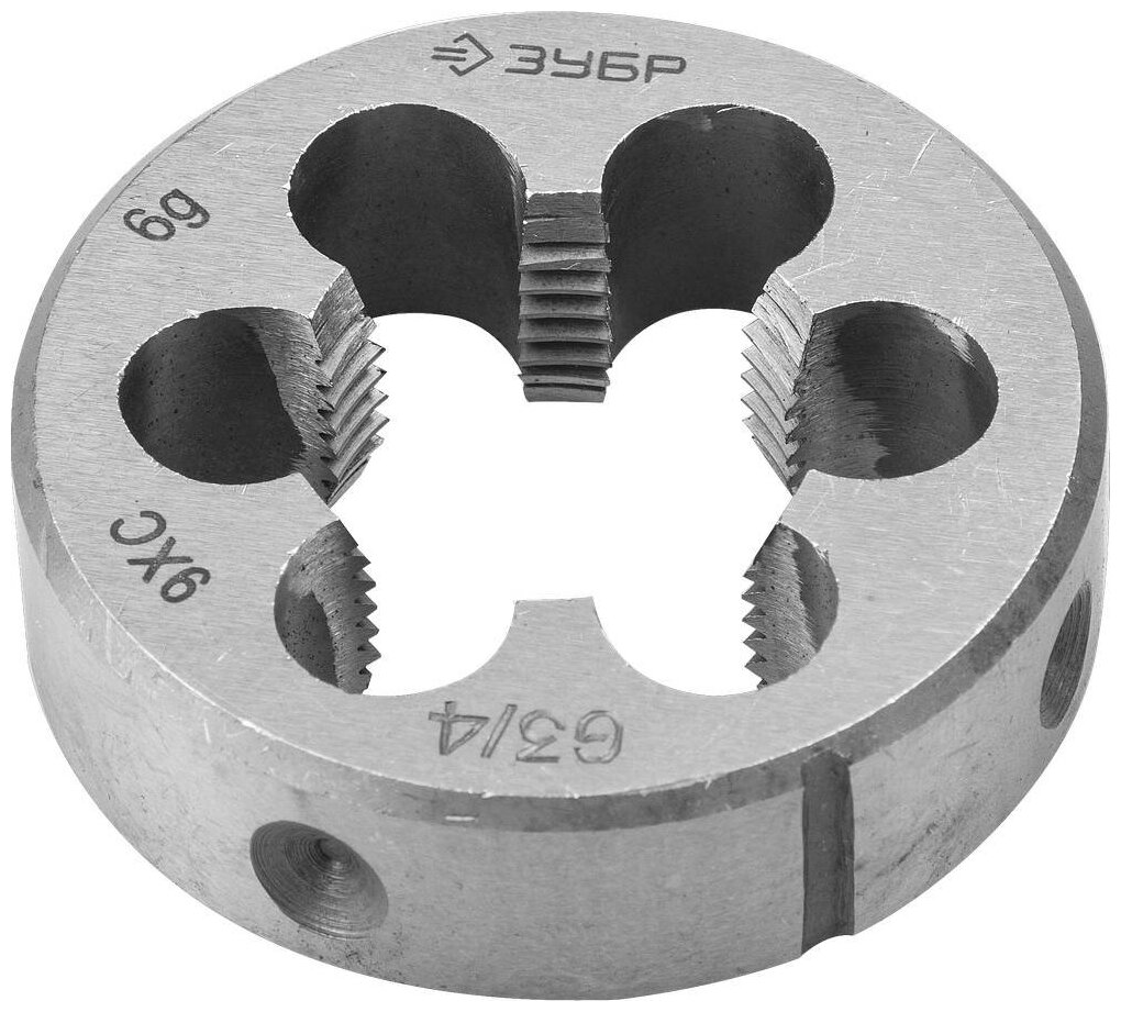 ЗУБР G 1/2″, сталь 9ХС, Плашка круглая ручная (4-28032-1/2)