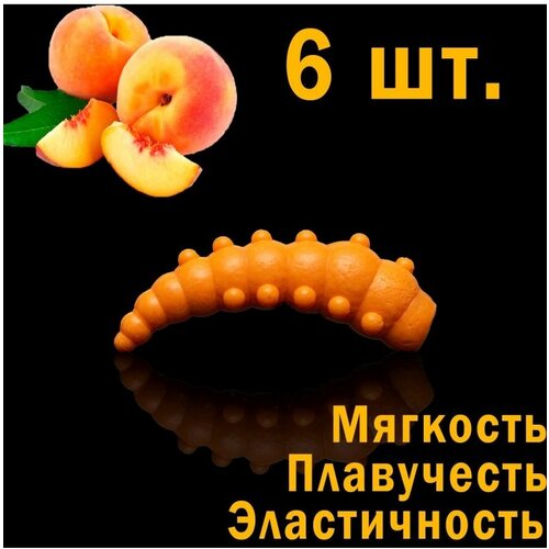 SOOREX, Мягкие, ароматизированные приманки MAJOR 42mm, Силиконовые приманки со вкусом персика