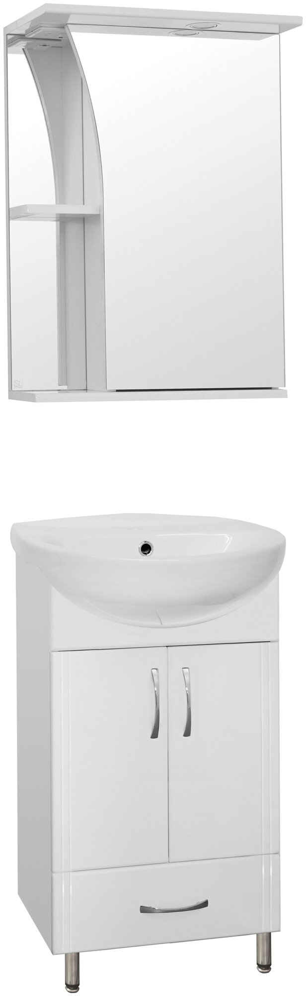 Комплект (гарнитур) Style line Мебель для ванной Style Line Эко Стандарт №9/1Б 50 белая