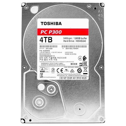 Toshiba 4TB Toshiba P300 HDWD240YZSTA SATA 60Gbs 5400 rpm 128Mb buffer 35 775000₽