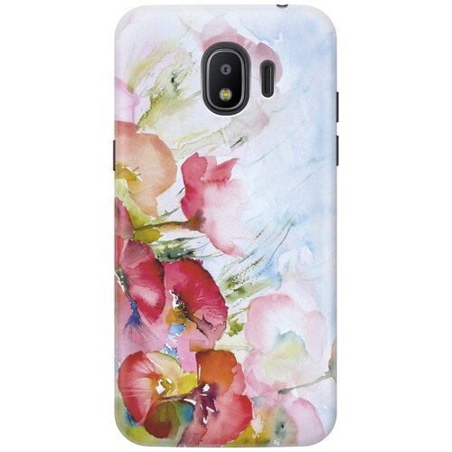 фото Cиликоновый чехол на samsung galaxy j2 (2018) / самсунг джей 2 2018 с принтом "акварельные цветы" gosso
