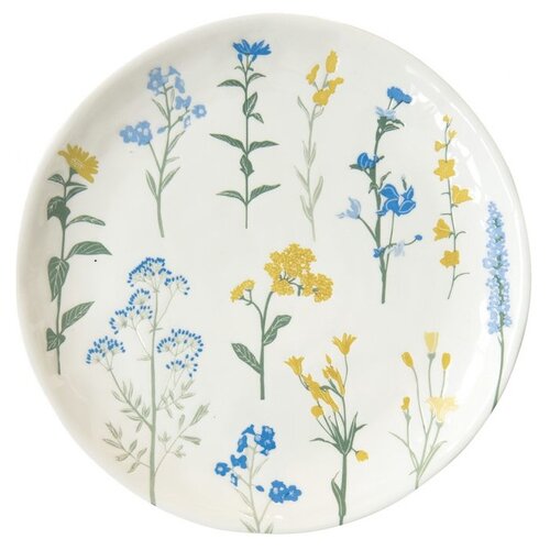 фото Тарелка десертная "mille fleurs" с желтыми и синими цветами easy life