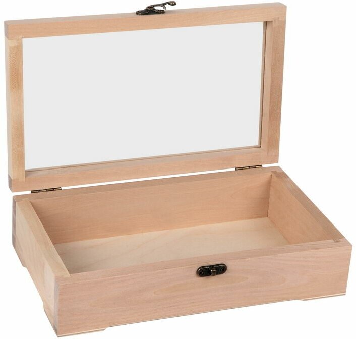 фото Шкатулка для декупажа и росписи 28*16*8 со стеклом