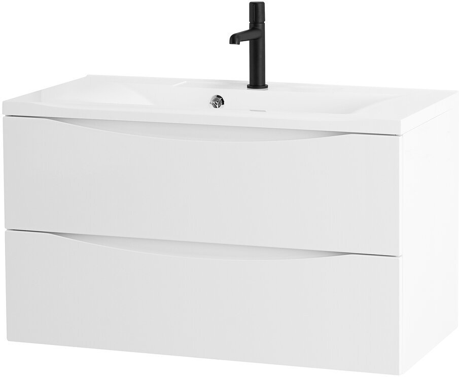 Тумба с раковиной Belbagno MARINO 90 2C-SO/BB900/450-LV-MR-PR Bianco Lucido