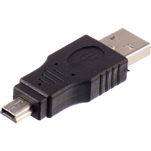 Адаптер-переходник GSMIN RT-19 USB 2.0 (M) - mini USB (M) (Черный) адаптер переходник gsmin 5 5мм x 2 1мм dc f mini usb m черный