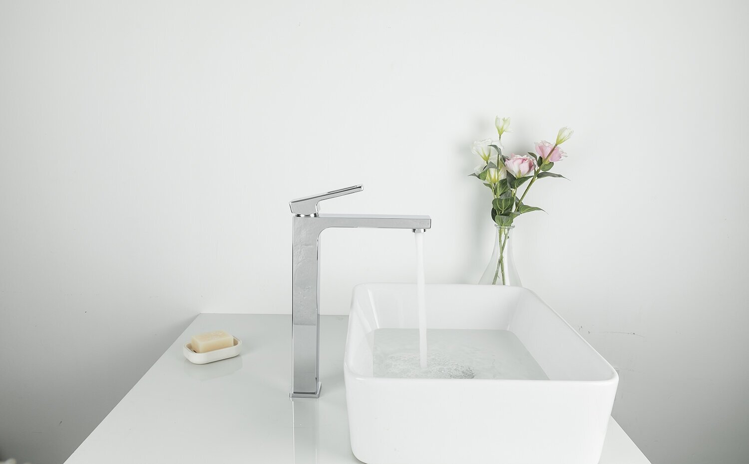 Смеситель для раковины высокий Gappo Futura G1018-2, латунь, в цвете хром — фото 1