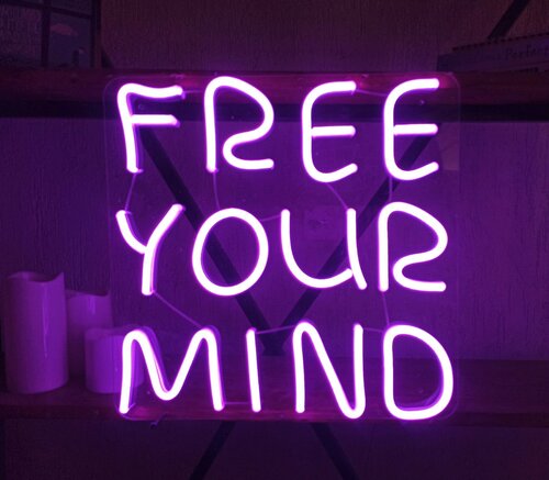 Светильник неоновый Free your mind Освободи свое сознание, 40х39 см