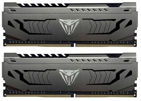 Модуль памяти DDR4 16GB (2*8GB) Patriot Memory PVS416G440C9K Viper Steel, PC4-35200, 4400MHz, CL19, 1.35V, XMP радиатор