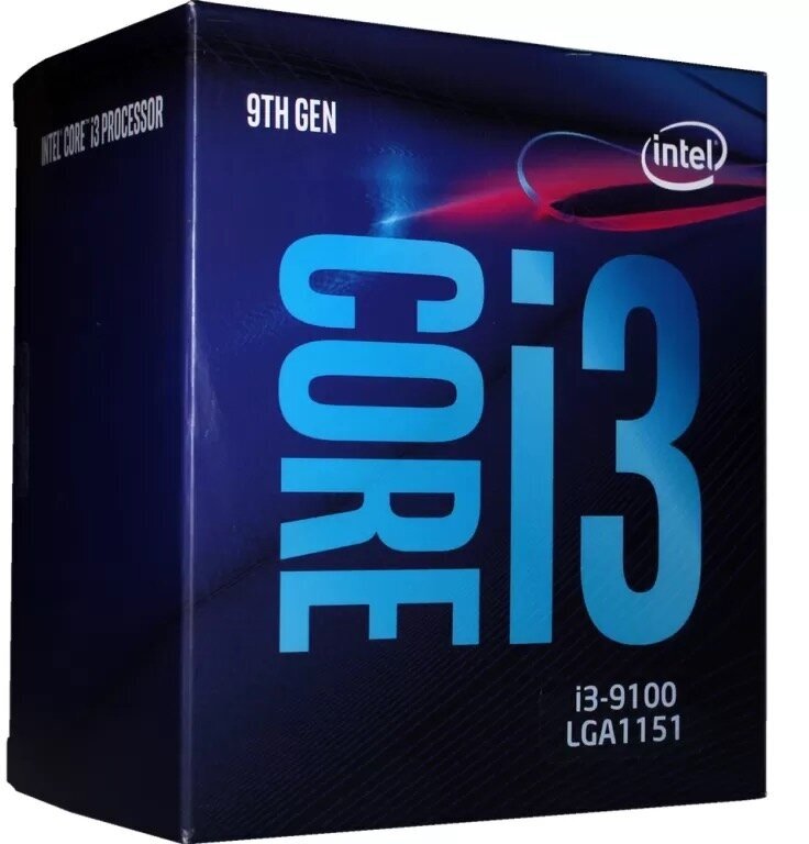 Процессор Intel Core i3-9100 LGA1151 v2, 4 x 3600 МГц, BOX (BX8068I39100)