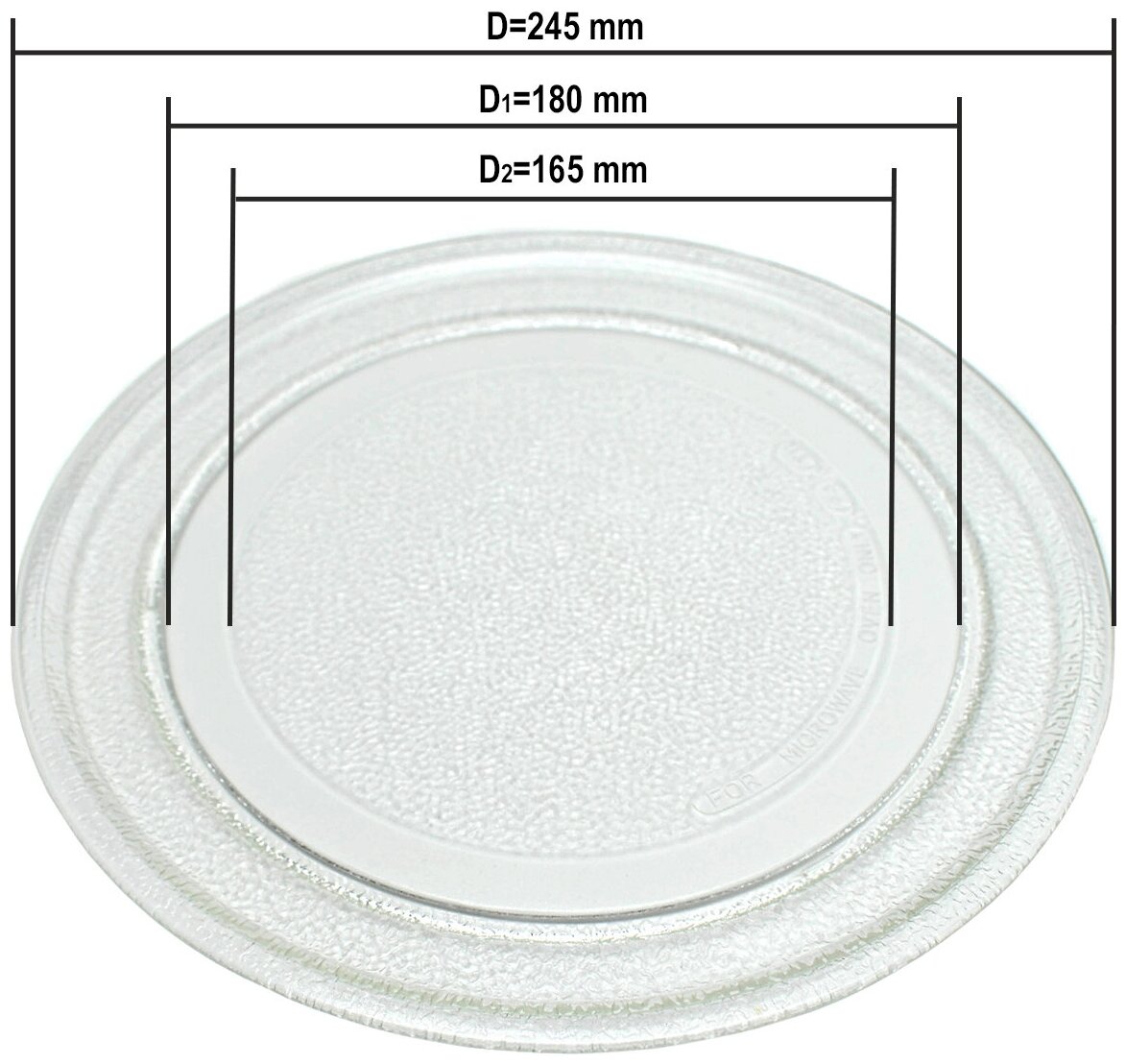 Тарелка для СВЧ микроволновой печи LG без крепления под коуплер, диаметр 245 мм, 3390W1A035D