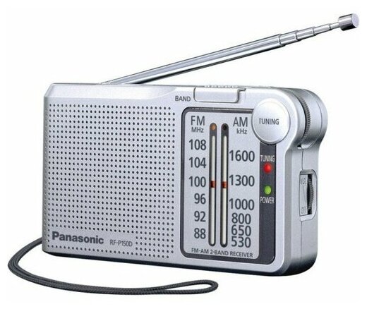 Радиоприемник Panasonic RF-P150DEG-S AM FM MW UKW питание 2 элемента АА серый