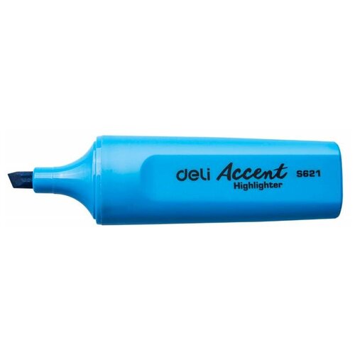 Текстовыделитель Deli Accent ES621BLUE Delight скошенный пиш. наконечник 1-5мм синий маркер deli перманентный think скошенный пиш наконечник 1 5 5мм синий