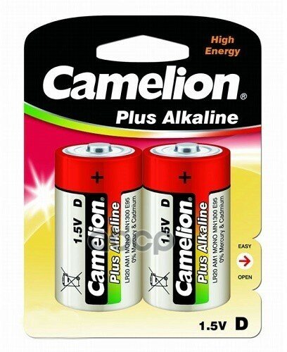 Батарейка Алкалиновая Camelion Plus Alkaline D 15v Упаковка 2 Шт. Lr20-Bp2 Camelion арт. LR20-BP2