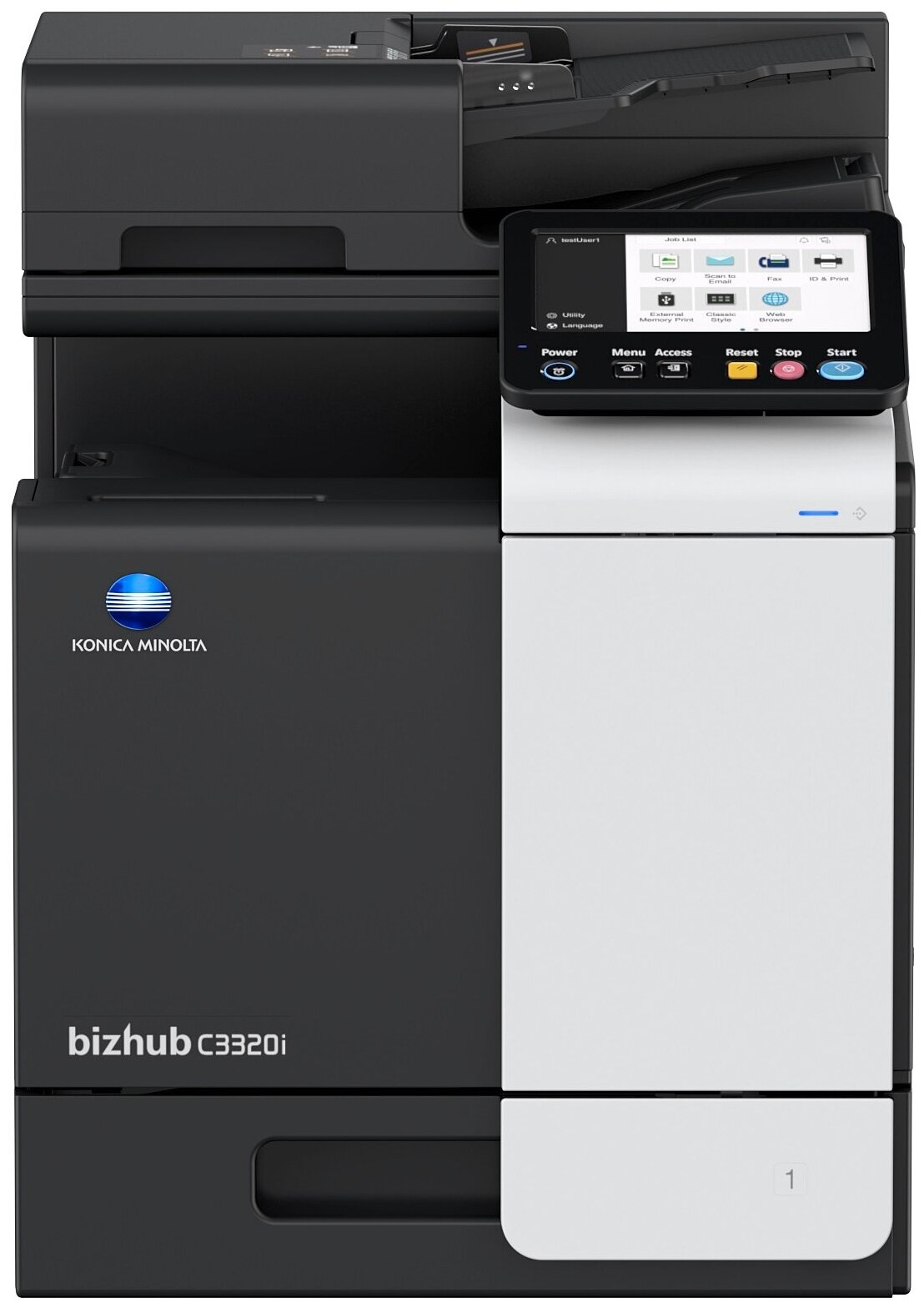 МФУ лазерное Konica Minolta bizhub C3320i, цветн., A4, черный/белый