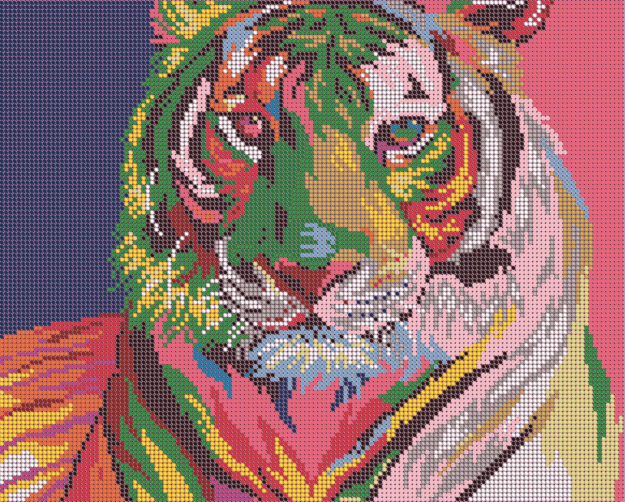 Алмазная мозаика картина Радужный тигр 35*435см