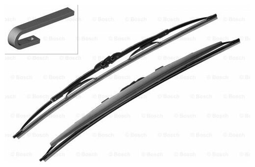 Щетка стеклоочистителя Bosch Twin Spoiler 653S, 650/400, каркасная, 2 шт, 3397118325