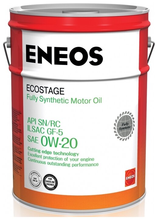 ENEOS 8801252022039 0W-20 Ecostage SN 20л (синт. мотор. масло)