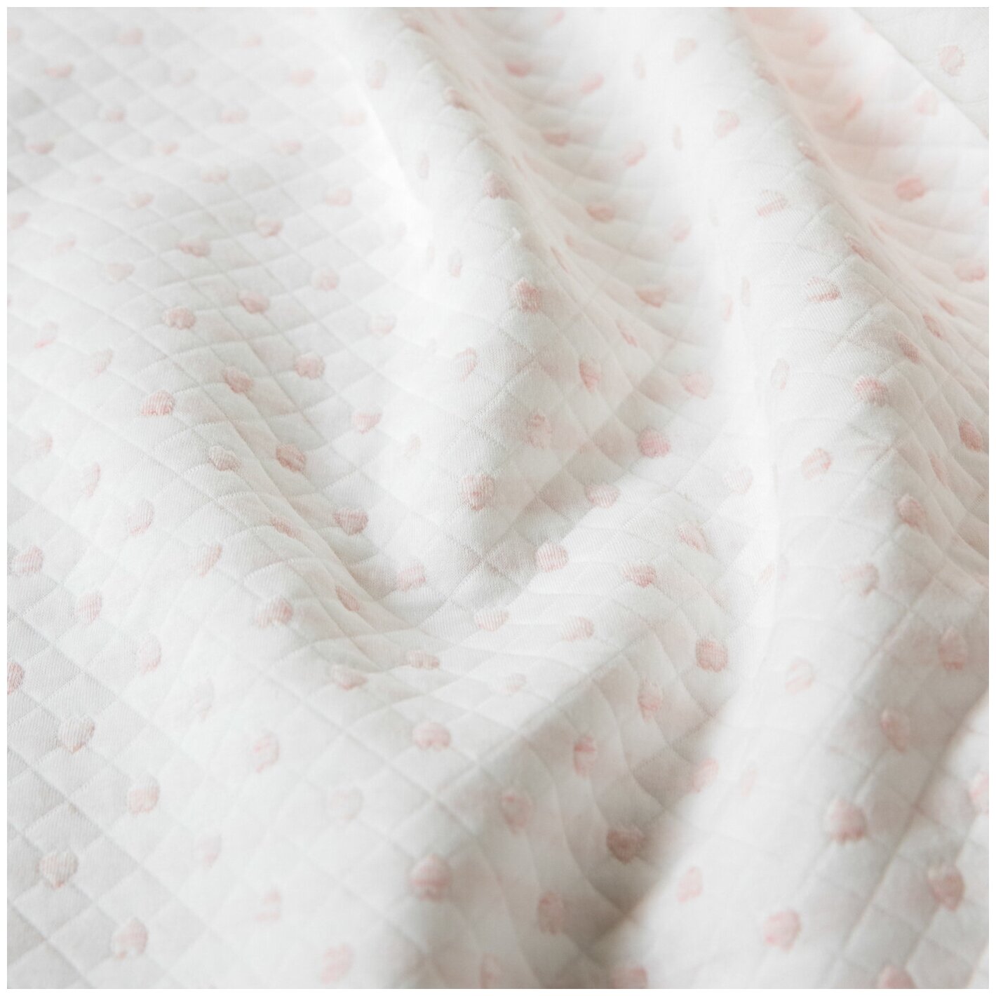 Плед для новорожденного 100х118 стеганый детский , Одеяло детское, "Сердечки", розовый