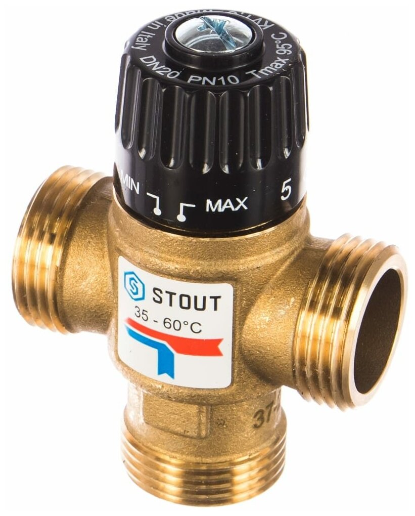 STOUT SVM-0120-166025 STOUT Термостатическийесительный клапан для систем отопления и ГВС 1" резьба