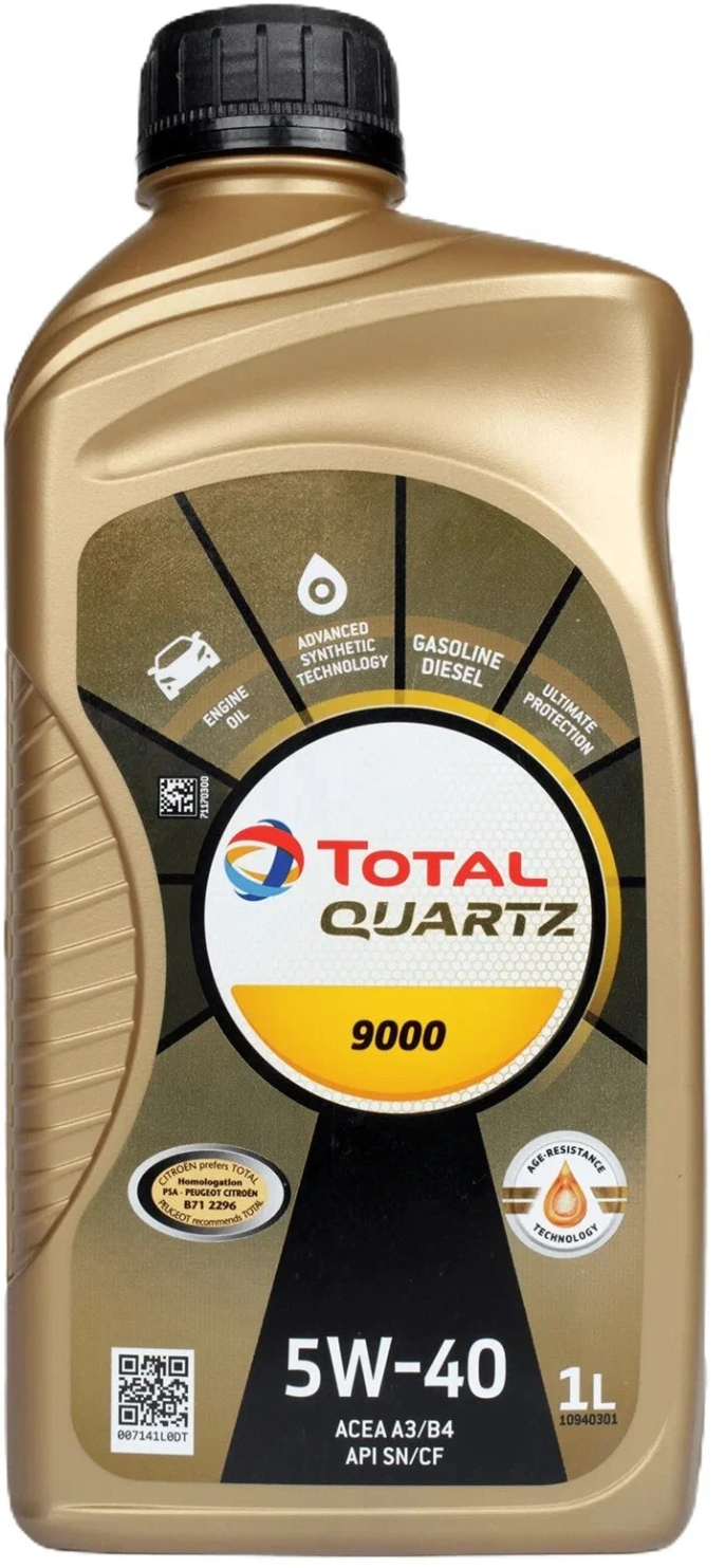 TotalEnergies Totalenergies Масло Моторное 5W40 Total 1Л Синтетика Quartz 9000