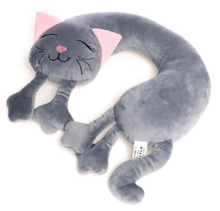 Игрушки-подушки FixsiToysi Мягкая игрушка-подушка «Кошка» цвет серый